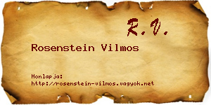 Rosenstein Vilmos névjegykártya