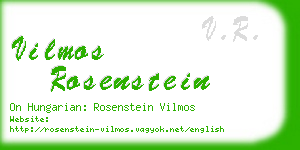 vilmos rosenstein business card